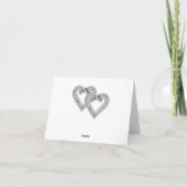 Silver Glitzer Diamond Hearts Danke Karte (Rückseite)