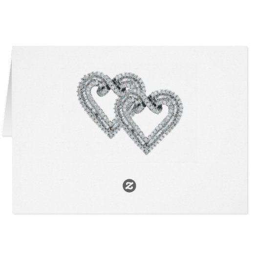 Silver Glitzer Diamond Hearts Table Platzkarte (Rückseite Horizontal)