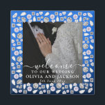 Silver Glitzer Diamond Hearts Wedding Magnet<br><div class="desc">Art Deco Wedding Diamond Black and White Foam Board</div>