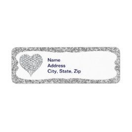 Silver Glitzer Diamond Herd Address Labels
