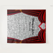 Silver Glitzer Diamond Herz Roter Vorhang Hintergr Wandteppich (Vorderseite (Horizontal))