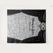 Silver Glitzer Diamond Infinity Black Vorhang Wandteppich (Vorderseite (Horizontal))