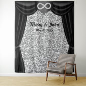 Silver Glitzer Diamond Infinity Black Vorhang Wandteppich (Beispiel)