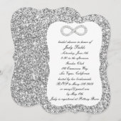 Silver Glitzer Diamond Infinity Brautparty Einladung (Vorne/Hinten)