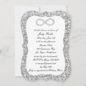 Silver Glitzer Diamond Infinity Brautparty Einladung (Vorderseite)