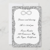Silver Glitzer Diamond Infinity Empfang Card Einladung (Vorderseite)