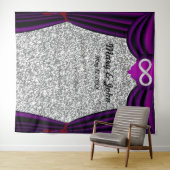 Silver Glitzer Diamond Infinity Lila Vorhang Wandteppich (Beispiel (Horizontal))