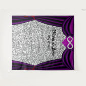 Silver Glitzer Diamond Infinity Lila Vorhang Wandteppich (Vorderseite (Horizontal))