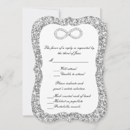 Silver Glitzer Diamond Infinity Response Card Einladung