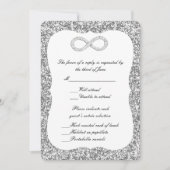 Silver Glitzer Diamond Infinity Response Card Einladung (Vorderseite)