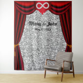 Silver Glitzer Diamond Infinity Roter Vorhang Wandteppich (Beispiel)