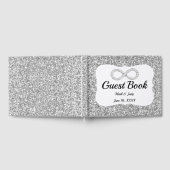 Silver Glitzer Diamond Infinity Wedding Gästebuch (Voll)