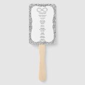 Silver Glitzer Diamond Infinity Wedding Program Fächer (Rückseite)