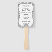 Silver Glitzer Diamond Infinity Wedding Program Fächer (Vorderseite)