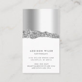 Silver Glitzer Diamond Jewelier Earring Display Visitenkarte (Rückseite)