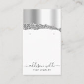 Silver Glitzer Diamond Jewelier Earring Display Visitenkarte (Vorderseite)