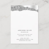 Silver Glitzer Diamond Necklace Earring Display Visitenkarte (Rückseite)