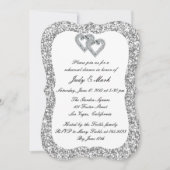 Silver Glitzer Diamond Probe Abendessen Einladung (Vorderseite)