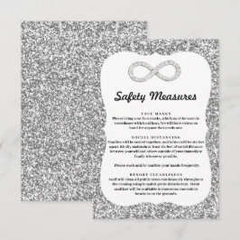 Silver Glitzer Diamond Unendliche Sicherheitsmaßna Begleitkarte