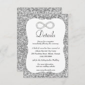 Silver Glitzer Diamond Unendlichkeit Hochzeitsdeta Begleitkarte (Vorne/Hinten)