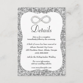 Silver Glitzer Diamond Unendlichkeit Hochzeitsdeta Begleitkarte