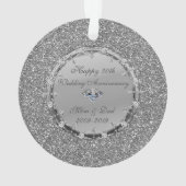 Silver Glitzer Diamonds 50. Hochzeitstag Ornament (Rückseite)