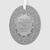 Silver Glitzer Diamonds 50. Hochzeitstag Ornament (Vorderseite)