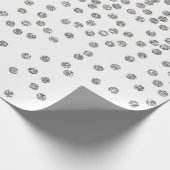 Silver Glitzer Diamonds Dots Confetti White Geschenkpapier (Ecke)