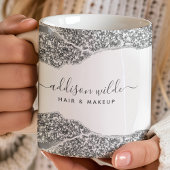 Silver Glitzer Diamonds Glam Business Kaffeetasse