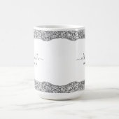 Silver Glitzer Diamonds Glam Business Kaffeetasse (Mittel)