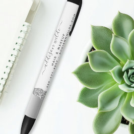 Silver Glitzer Diamonds Glam Business Kugelschreiber