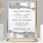 Silver Glitzer Diamonds Glam Business Opening Flyer<br><div class="desc">Silver Glitzer Diamonds Glam Business Opening Flyer. Eleganter silberner Glitzer handbuchstabiert Stil Kalligraphie Skript berufliches Design. Perfekt für Make-ups,  Haarstylisten,  Kosmetologen und mehr!</div>