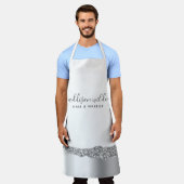 Silver Glitzer Diamonds Glam Business Schürze (Getragen)