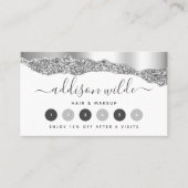 Silver Glitzer Diamonds Glam Loyalty Card Treuekarte (Vorderseite)