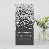 Silver Glitzer Diamonds Hochzeitsprogramme Programm (Stehend Vorderseite)