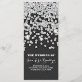 Silver Glitzer Diamonds Hochzeitsprogramme Programm (Vorderseite)