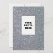 Silver Glitzer Dinner Light Blue Abschluss Einladung (Rückseite)