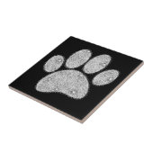 Silver Glitzer Dog Pawprint Fliese (Seite)