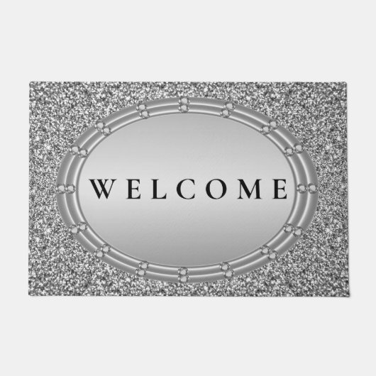 Silver Glitzer Doormat Fußmatte (Vorderseite)
