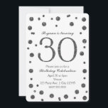 Silver Glitzer Dots 30. 30 Geburtstagsparty Einladung<br><div class="desc">Silver Glitzer Dots 30. 30 Geburtstag Party Einladungen.</div>
