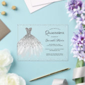 Silver Glitzer Dress Script Quinceañera Party Acryleinladungen (In Situ (Hochzeit))