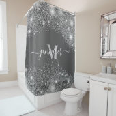 Silver Glitzer Duschvorhang (Beispiel)