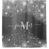 Silver Glitzer Duschvorhang (Vorderseite)