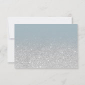 Silver Glitzer dusty blue script uAwg RSVP Karte (Rückseite)