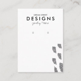 Silver Glitzer Earring Display Card Visitenkarte