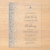 Silver Glitzer Edge First Heilige Kommune Acryleinladungen (Vorderseite)