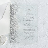 Silver Glitzer Edge First Heilige Kommune Acryleinladungen