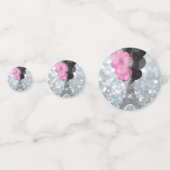 Silver Glitzer Eiffel Tower Pink Black Balloons Konfetti (Rückseiten)