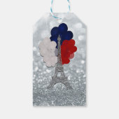 Silver Glitzer Eiffel Tower Red White Blue Party Geschenkanhänger (Rückseite)