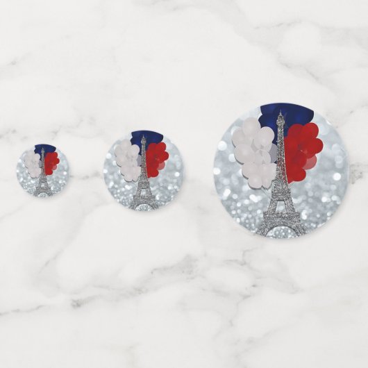 Silver Glitzer Eiffel Tower Red White Blue Party Konfetti (Vorderseiten)